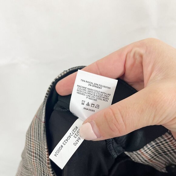 Express The Editor Black Brown & Tan Houndstooth Pants Wide Leg Size 12 - Picture 6 of 9